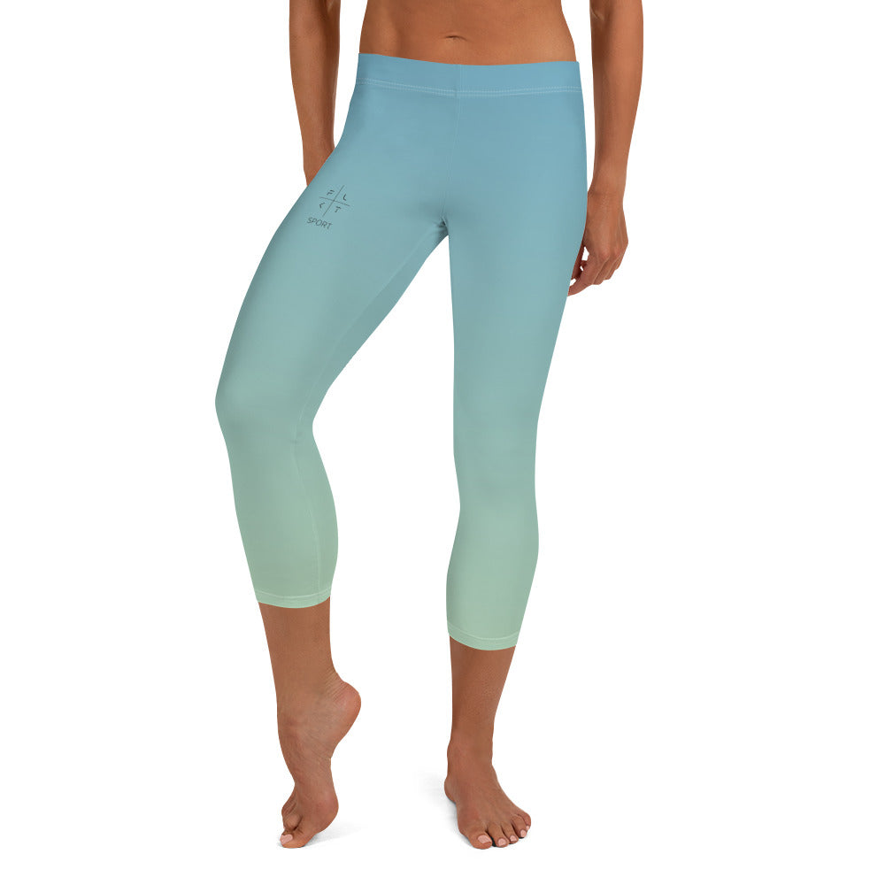 Cloudy Sky FLAKOUT Sport Women's Capri Leggings - FLAKOUT