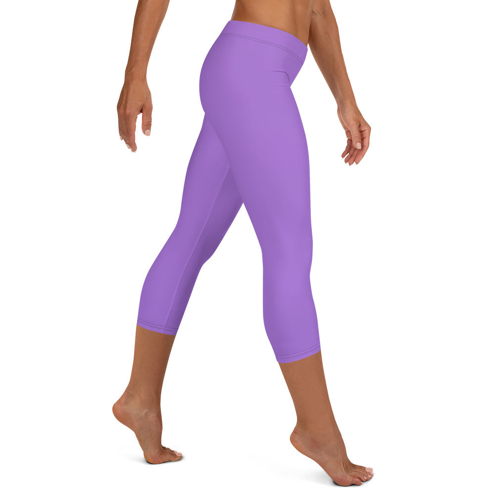 Soothing Lavender Women's Capri Leggings - FLAKOUT