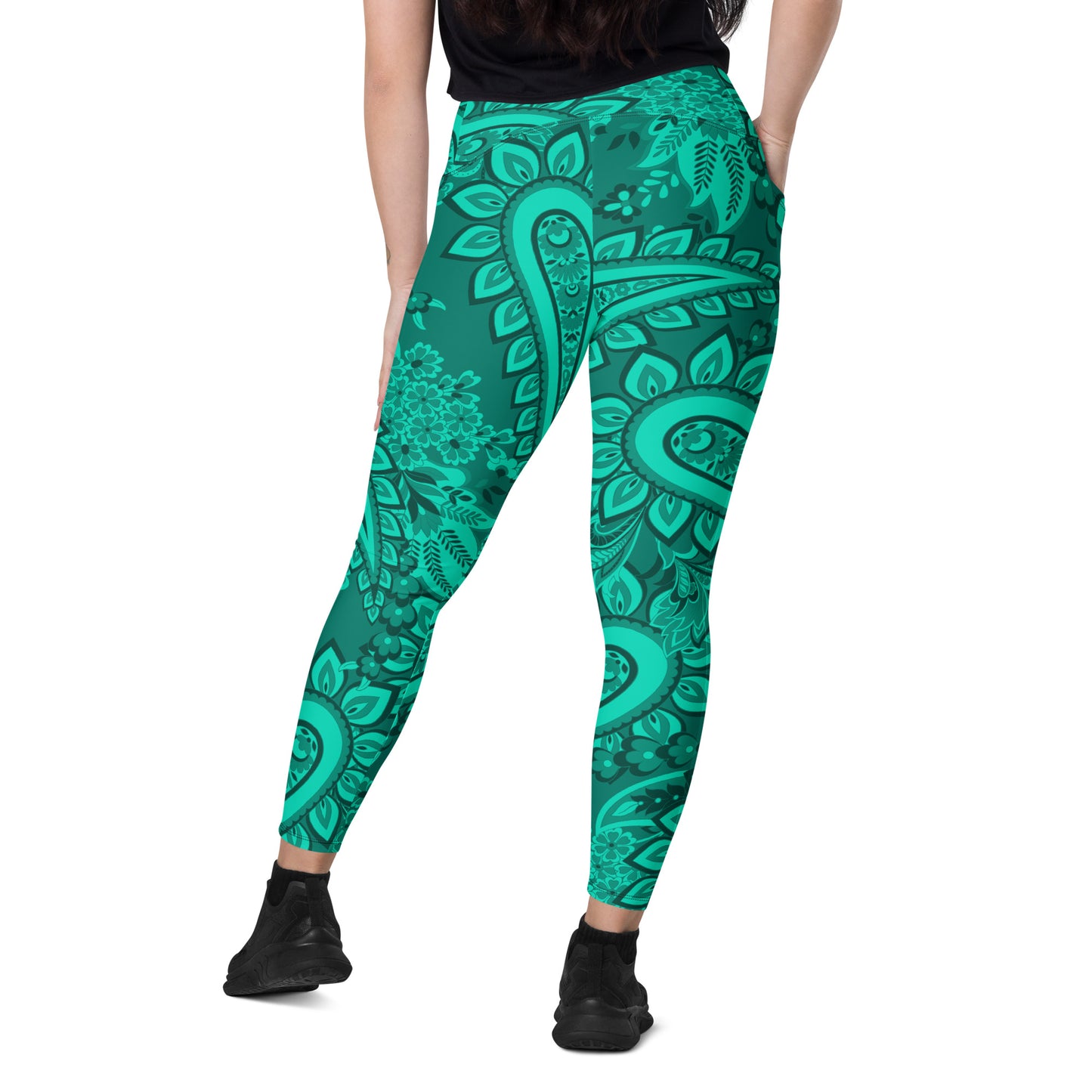 Infinite Quasar Women's Recycled Crossover Leggings With Pockets - FLAKOUT