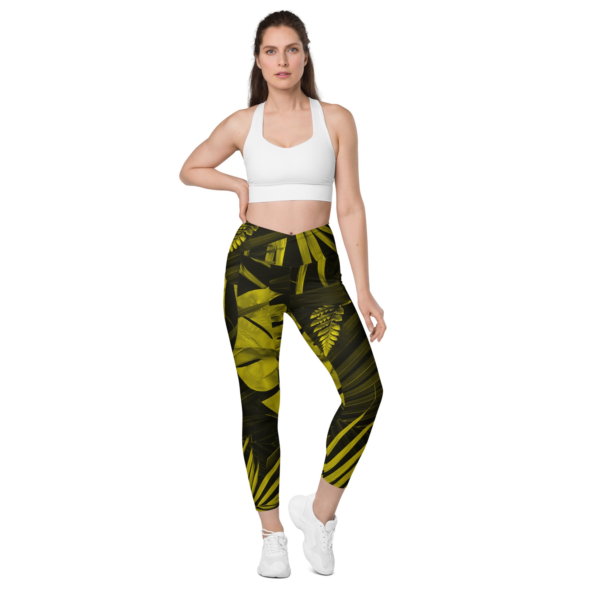 Yellowaze Women's Recycled Crossover Leggings With Pockets - FLAKOUT