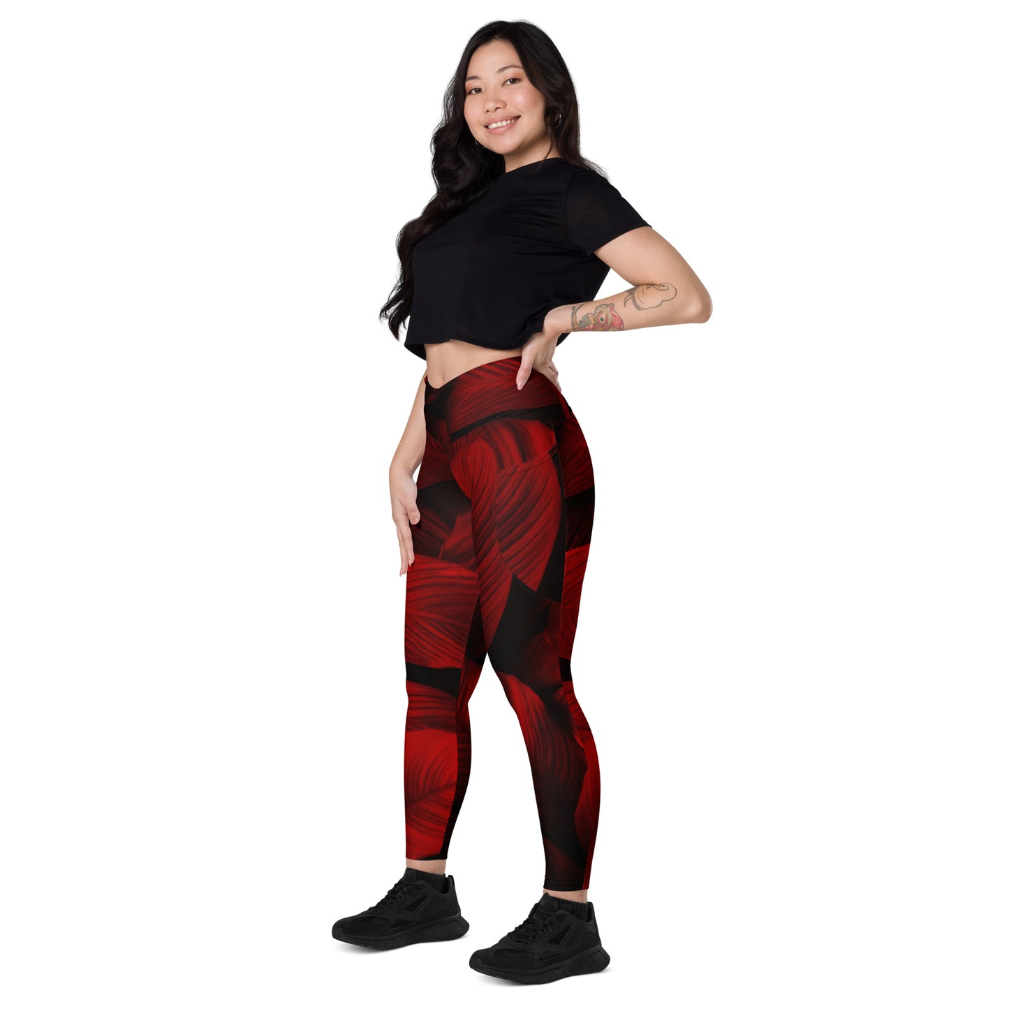 Redveil Women's Recycled Crossover Leggings With Pockets - FLAKOUT