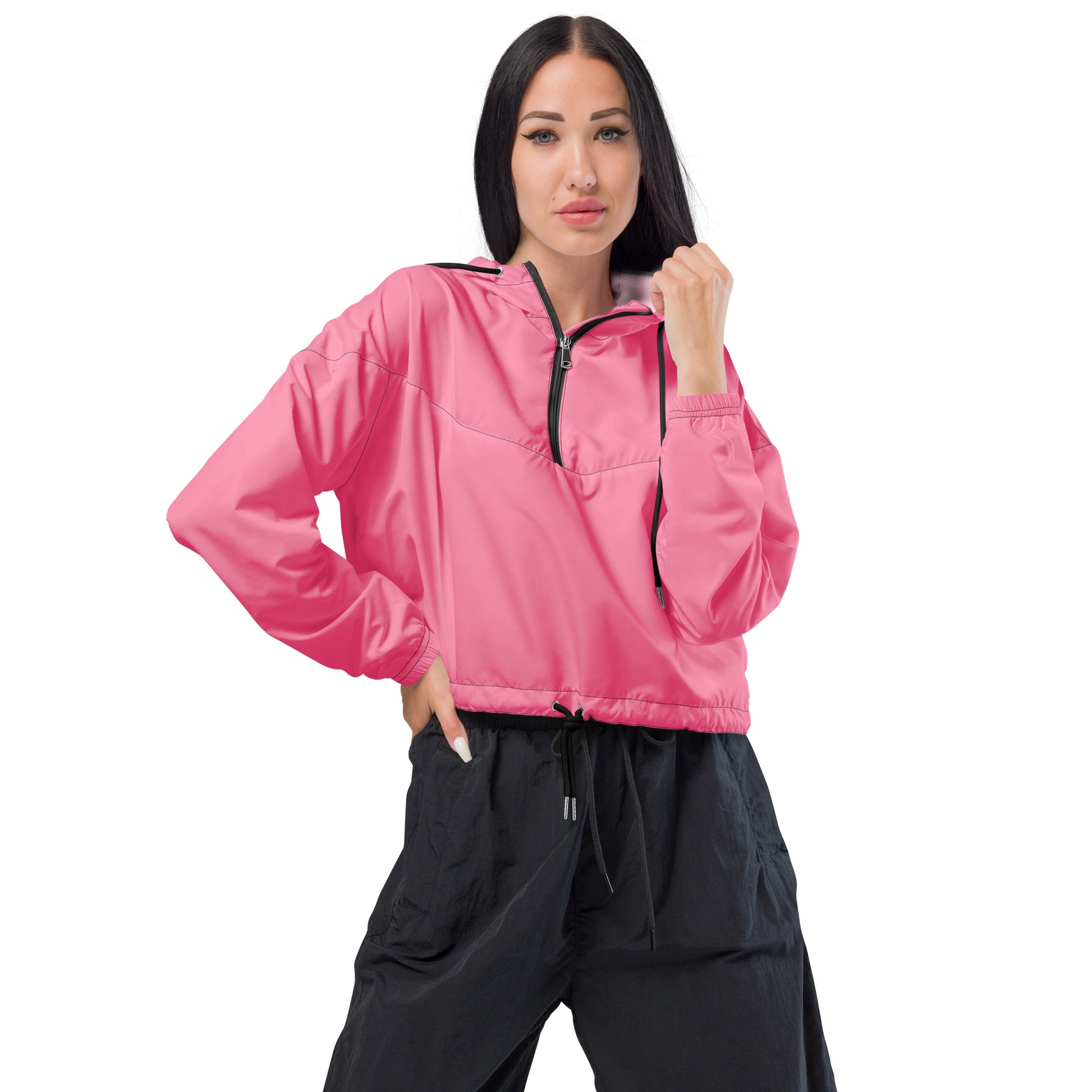 Tickle Me Pink Women’s Cropped Windbreaker - FLAKOUT