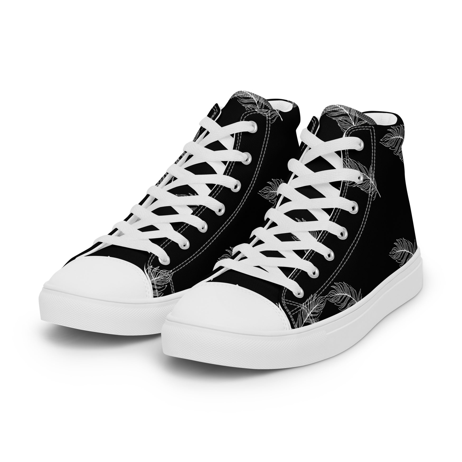 Ethereal Plumes Men’s High Top Canvas Shoes - FLAKOUT