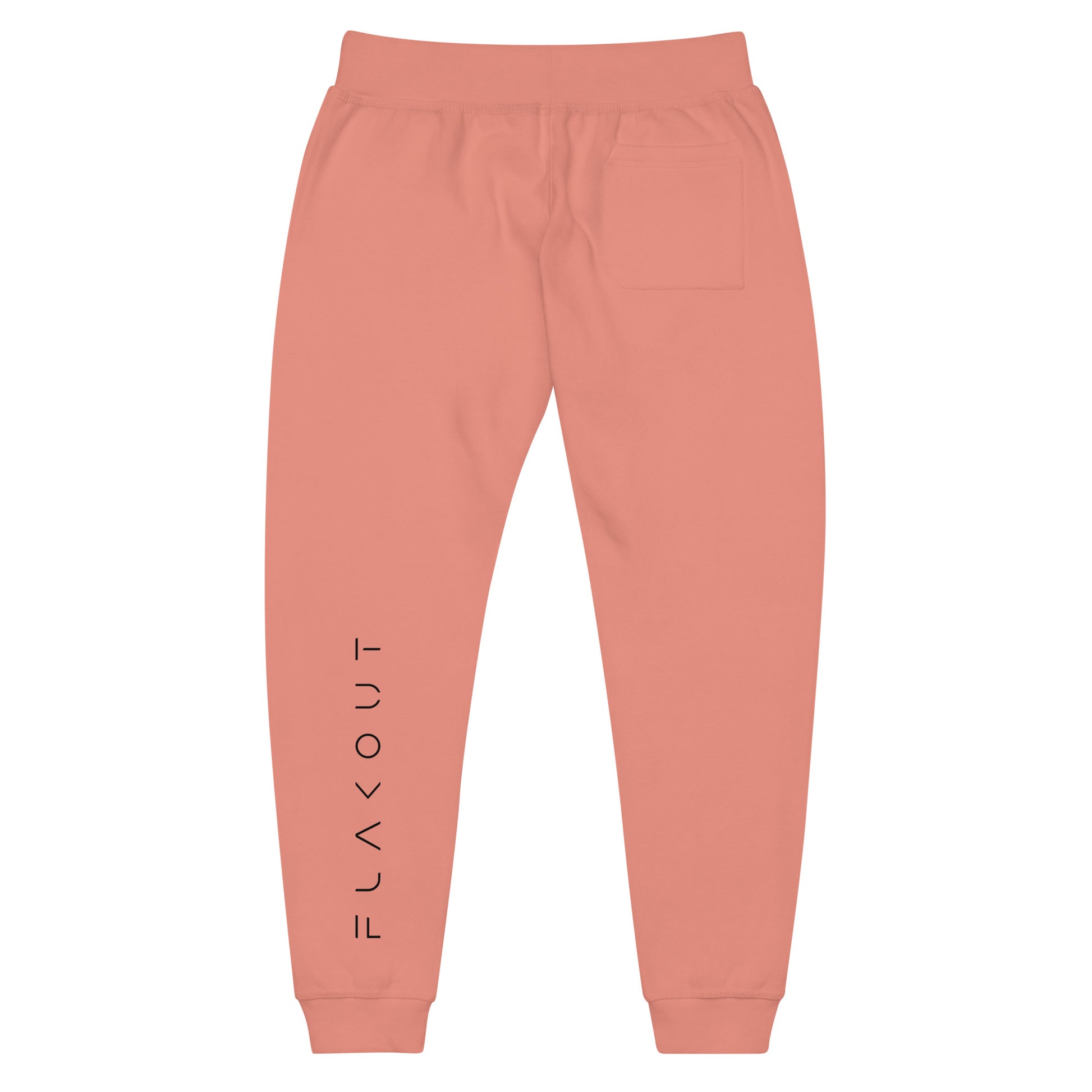 FLAKOUT Logo Back Leg Unisex Fleece Sweatpants - Dusty Rose - FLAKOUT