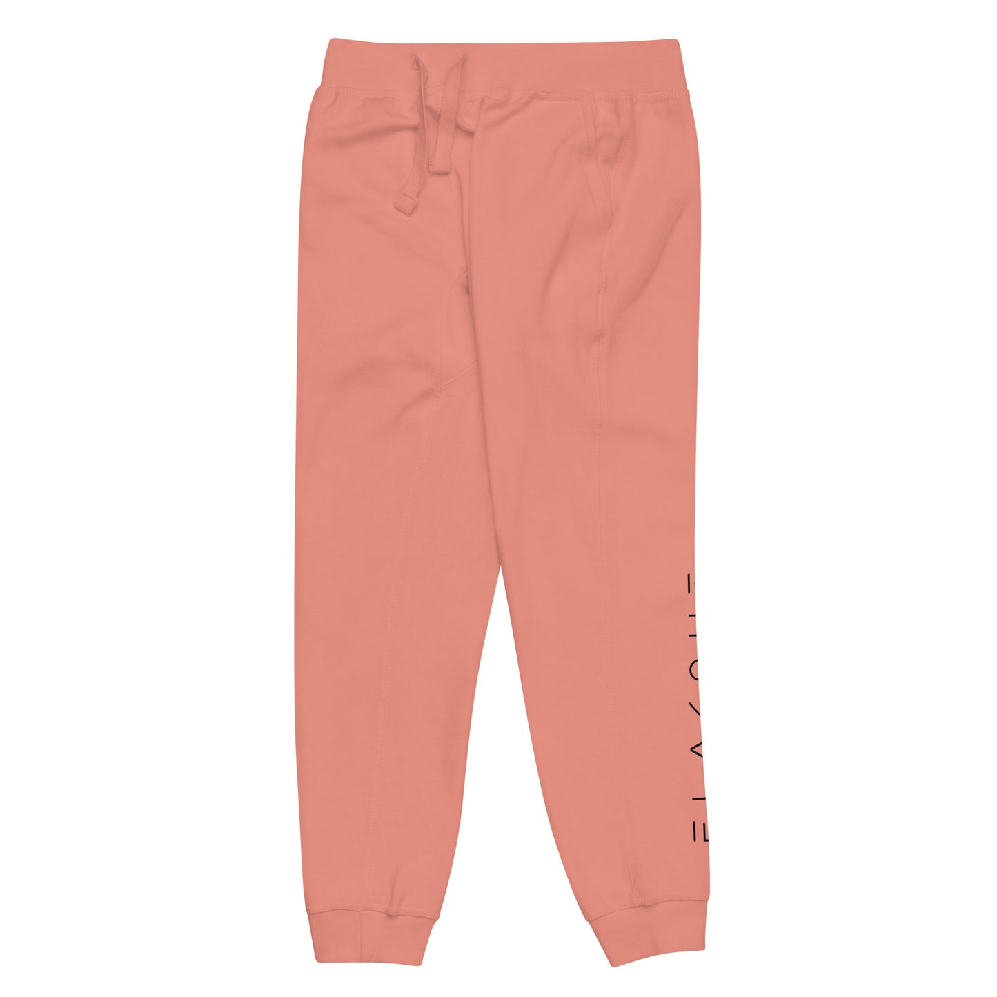 FLAKOUT Logo Back Leg Unisex Fleece Sweatpants - Dusty Rose - FLAKOUT