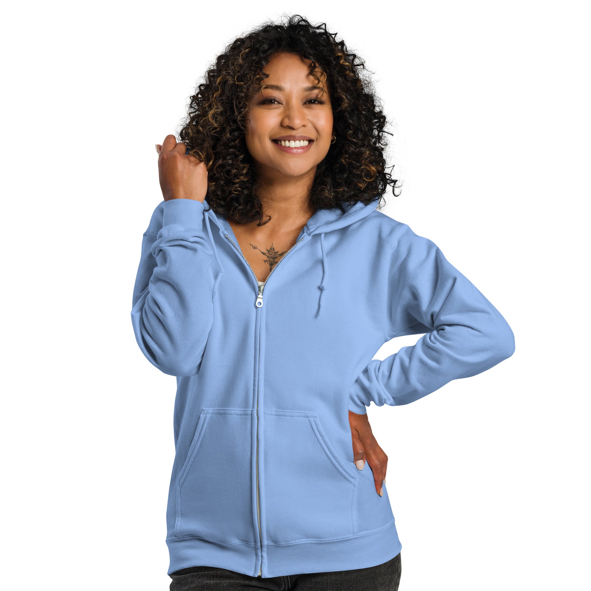 Nonnotine Dreamscape Trippin Heavy Harmony Fusion Zip Hoodie - Carolina Blue - FLAKOUT