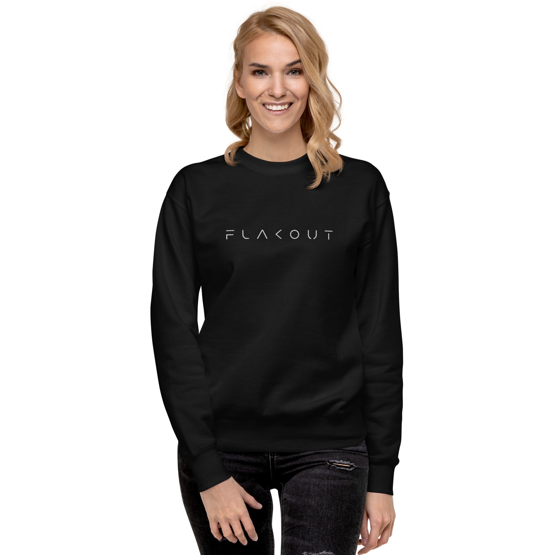 FLAKOUT Logo Embroidered Unisex Fleece Sweatshirt - FLAKOUT