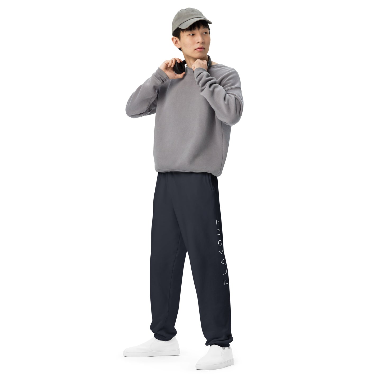 Plain Comfort Sweatpants Logo On Left Leg - FLAKOUT