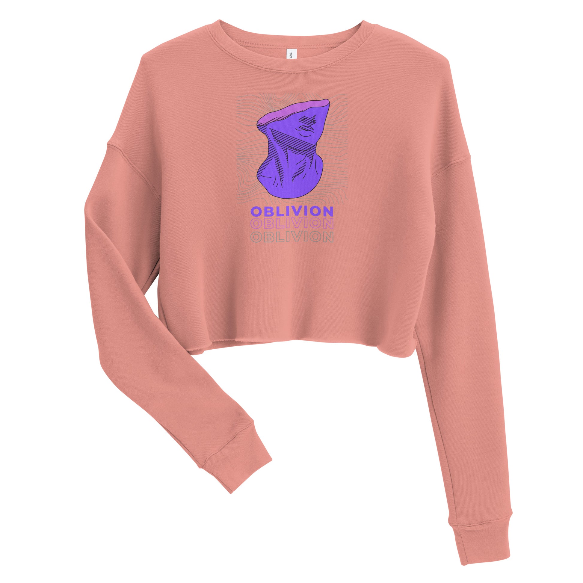 Violet Veil Of Oblivion Women's Crop Sweatshirt - Mauve - FLAKOUT