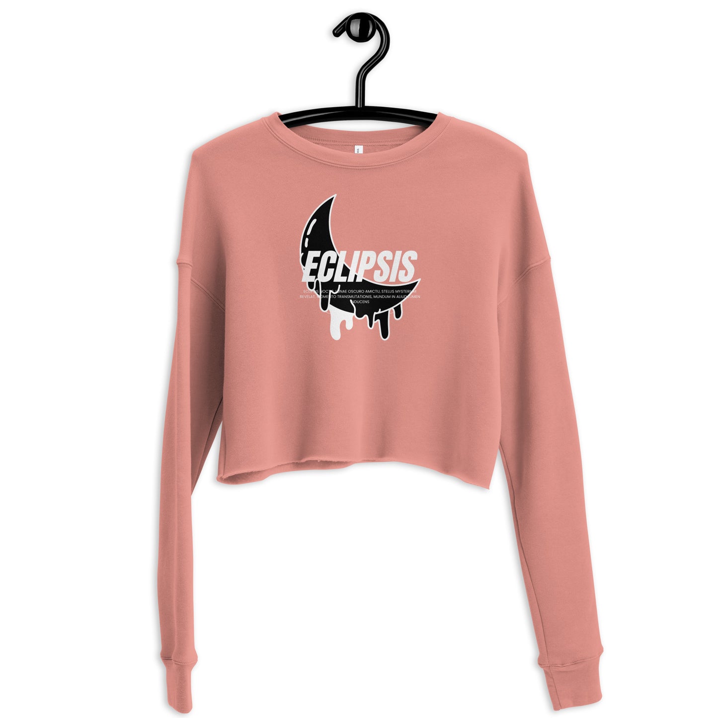 Lunar Eclipsis Women's Crop Sweatshirt - Mauve - FLAKOUT