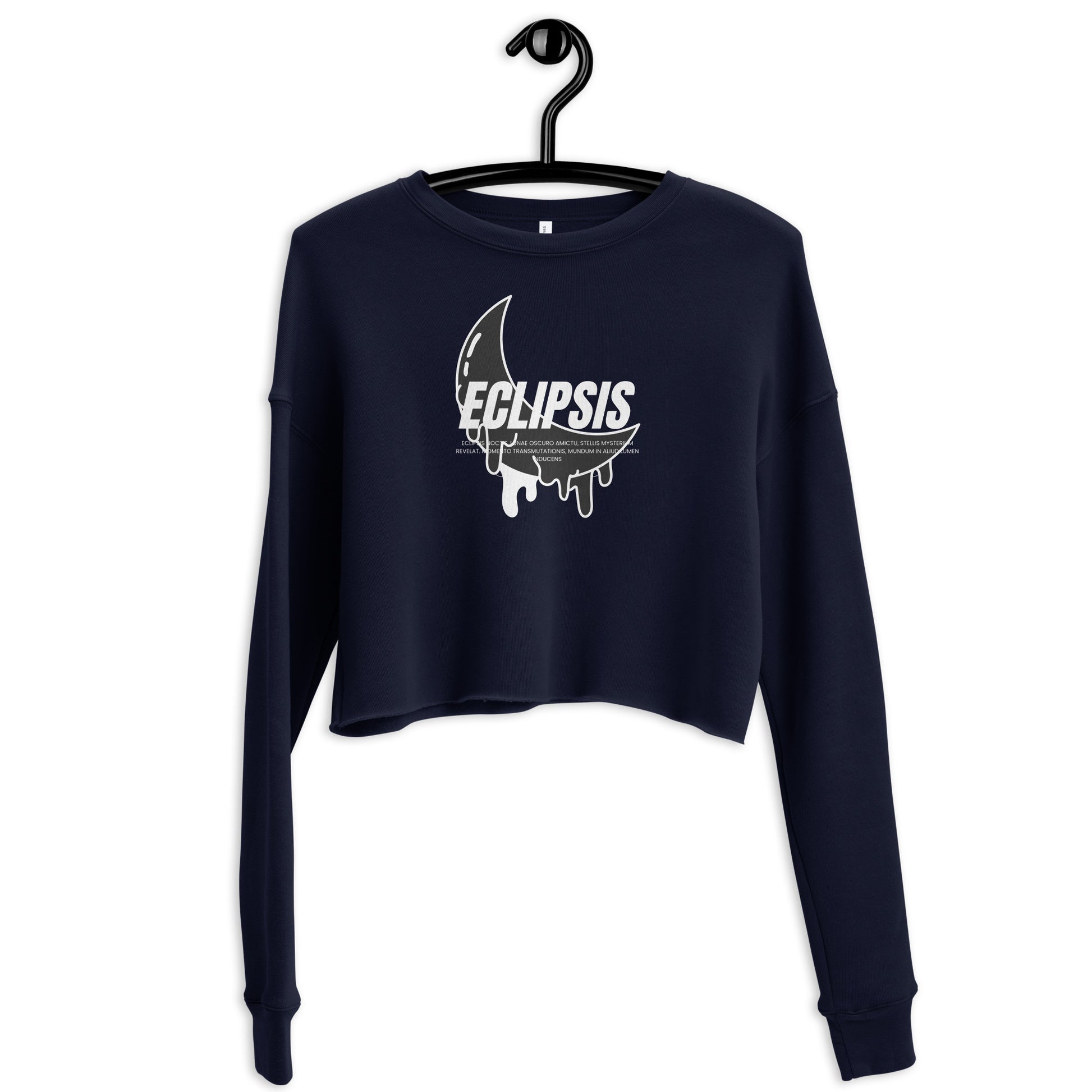 Lunar Eclipsis Women's Crop Sweatshirt - Navy - FLAKOUT