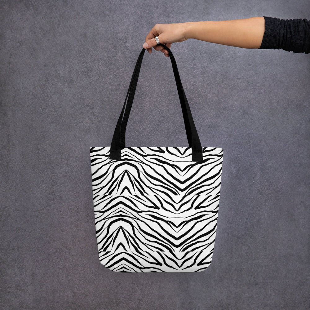 Striped Zebra Vibrance Tote Bag - FLAKOUT